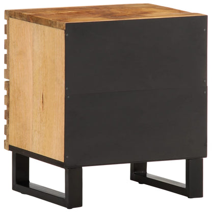 vidaXL Bedside Cabinet 40x34x46 cm Solid Wood Rough Mango 5