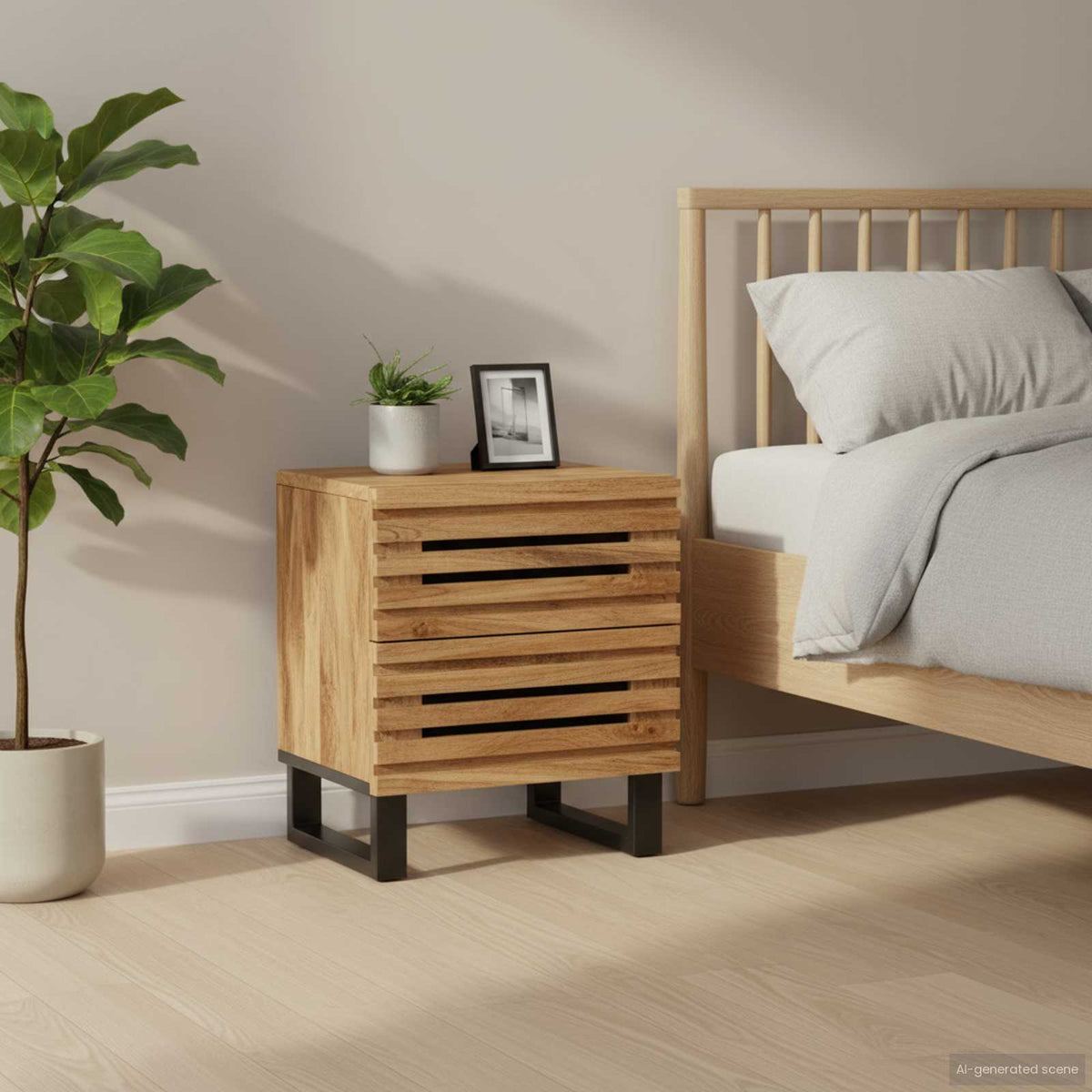 vidaXL Bedside Cabinet 40x34x46 cm Solid Wood Mango