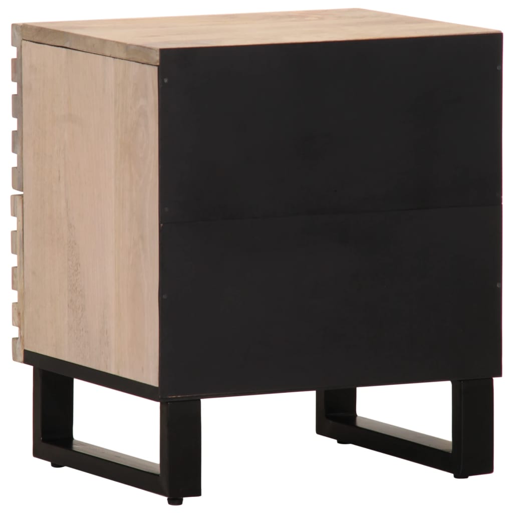 vidaXL Bedside Cabinets 2 pcs 40x34x46 cm Solid Wood Bleached Mango 6