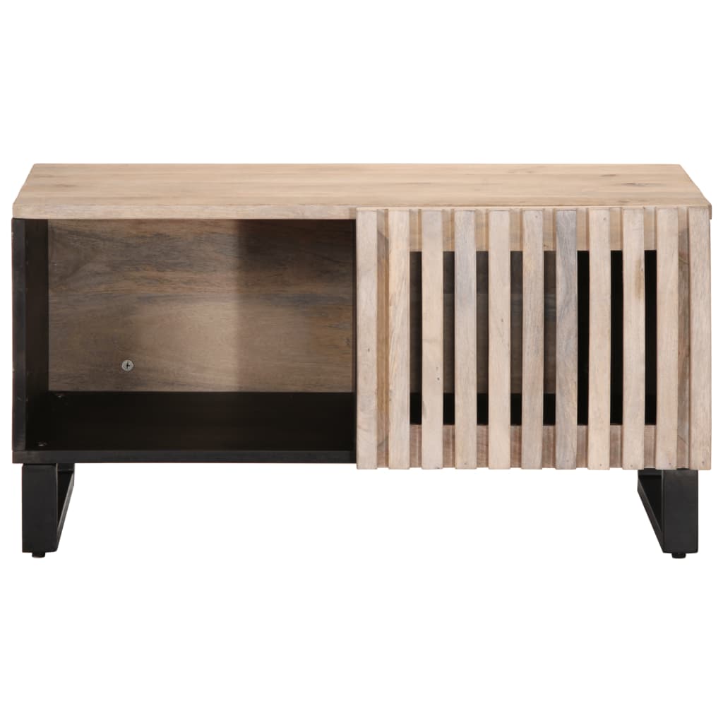 vidaXL Coffee Table White 80x51x40 cm Solid Wood Mango 2