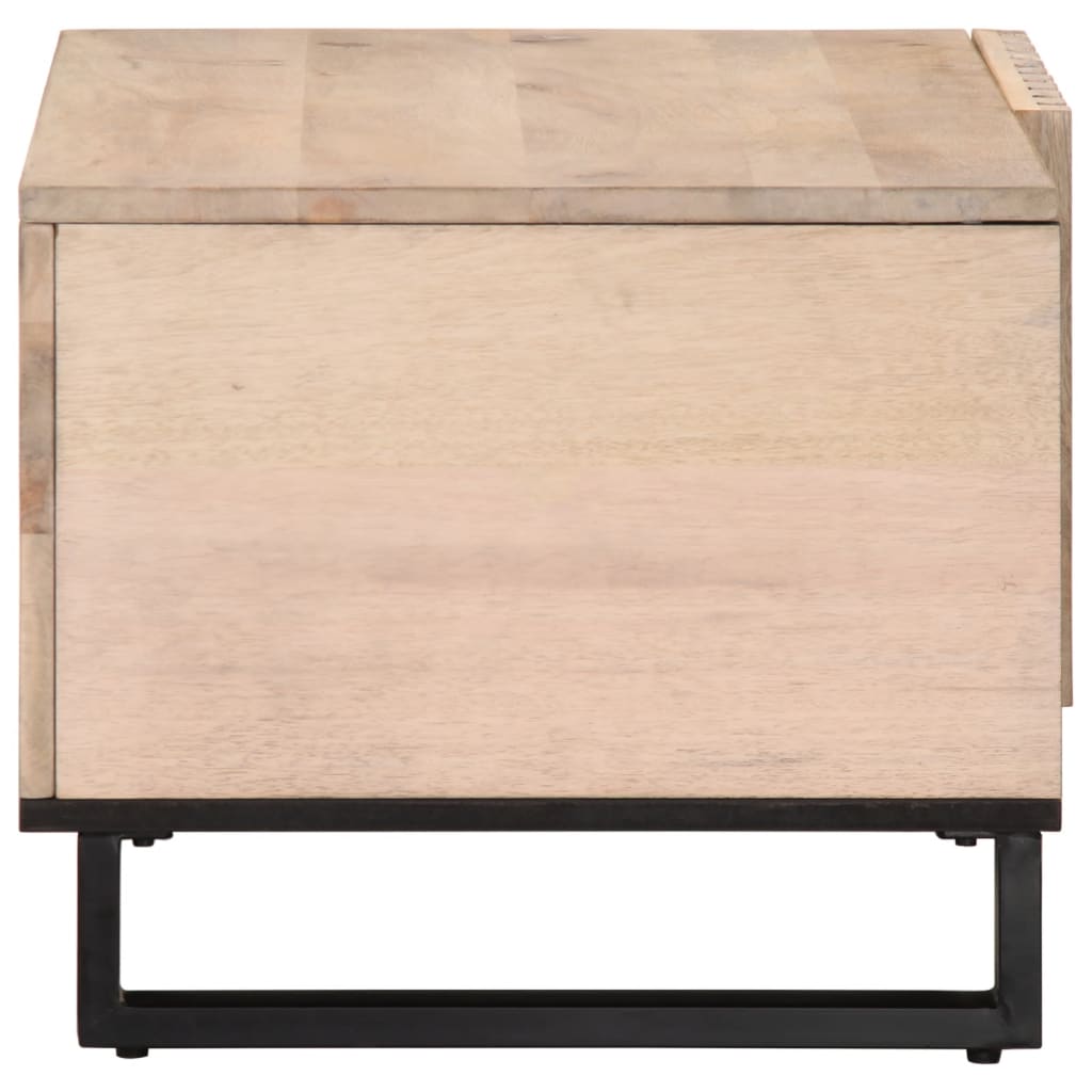 vidaXL Coffee Table White 80x51x40 cm Solid Wood Mango 3