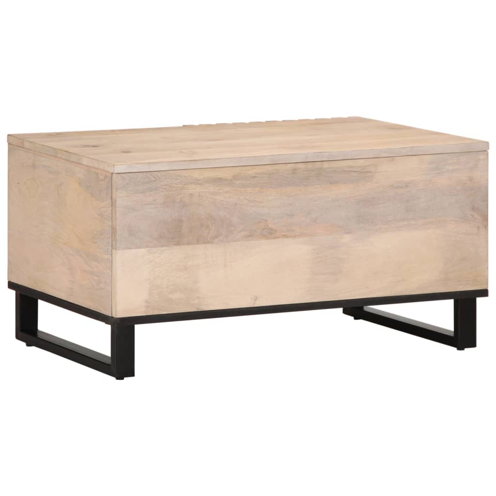 vidaXL Coffee Table White 80x51x40 cm Solid Wood Mango 4