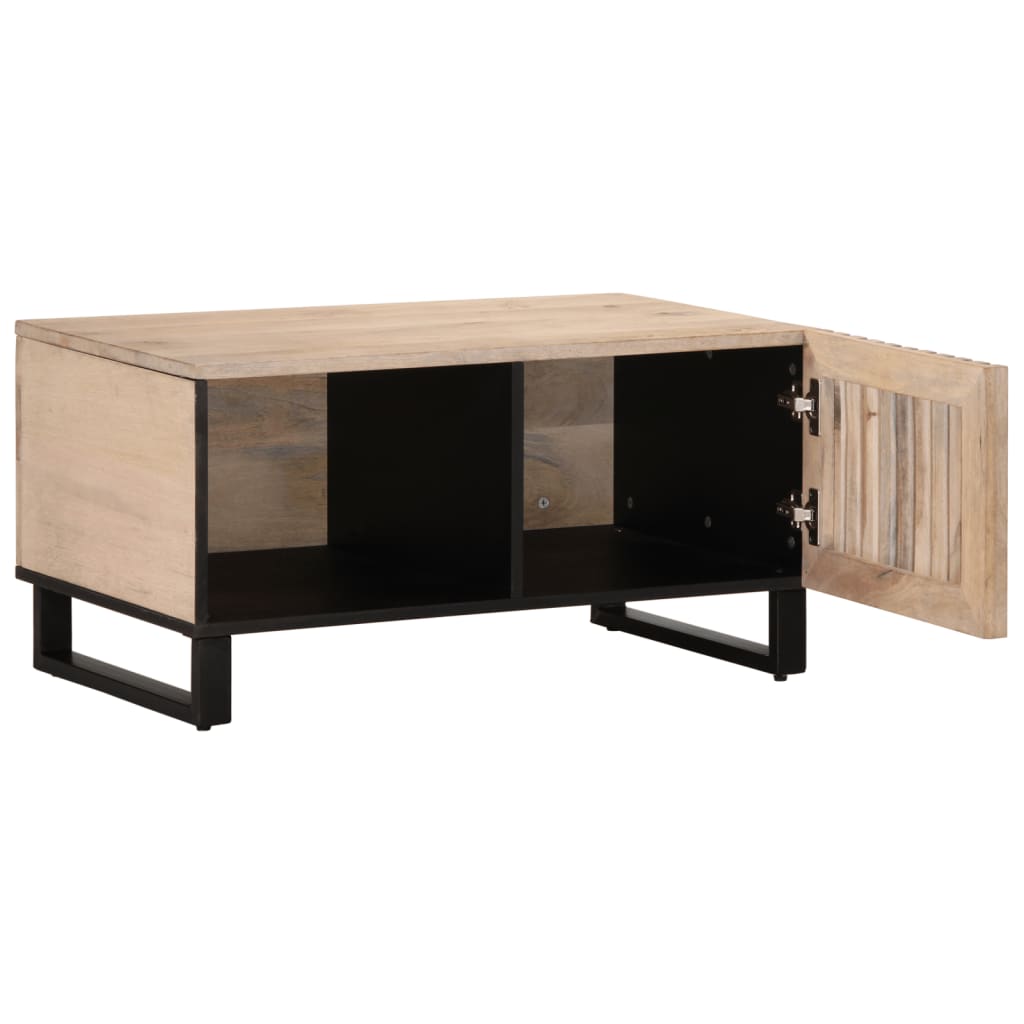 vidaXL Coffee Table White 80x51x40 cm Solid Wood Mango 5