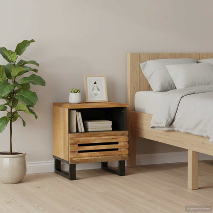 vidaXL Bedside Cabinet 40x34x46 cm Solid Wood Mango