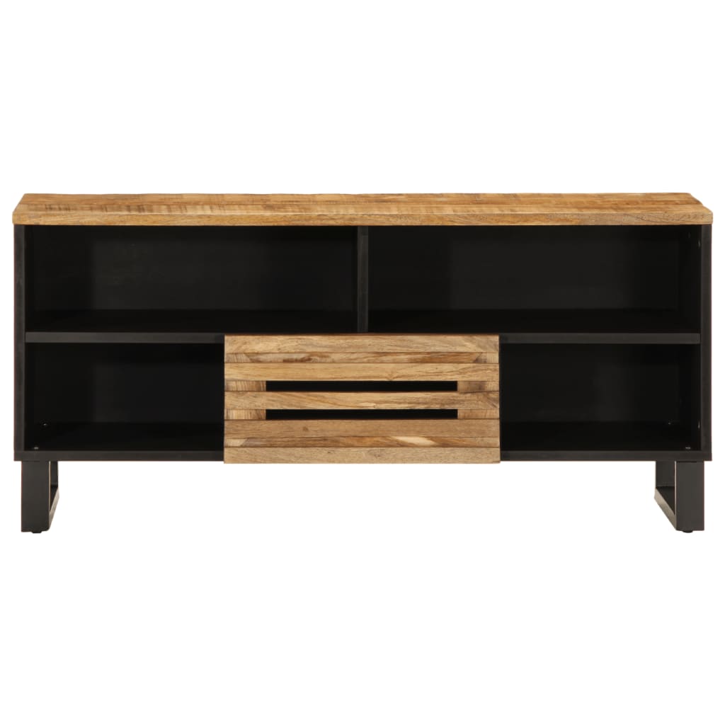 vidaXL TV Cabinet 100x34x46 cm Solid Wood Rough Mango 2