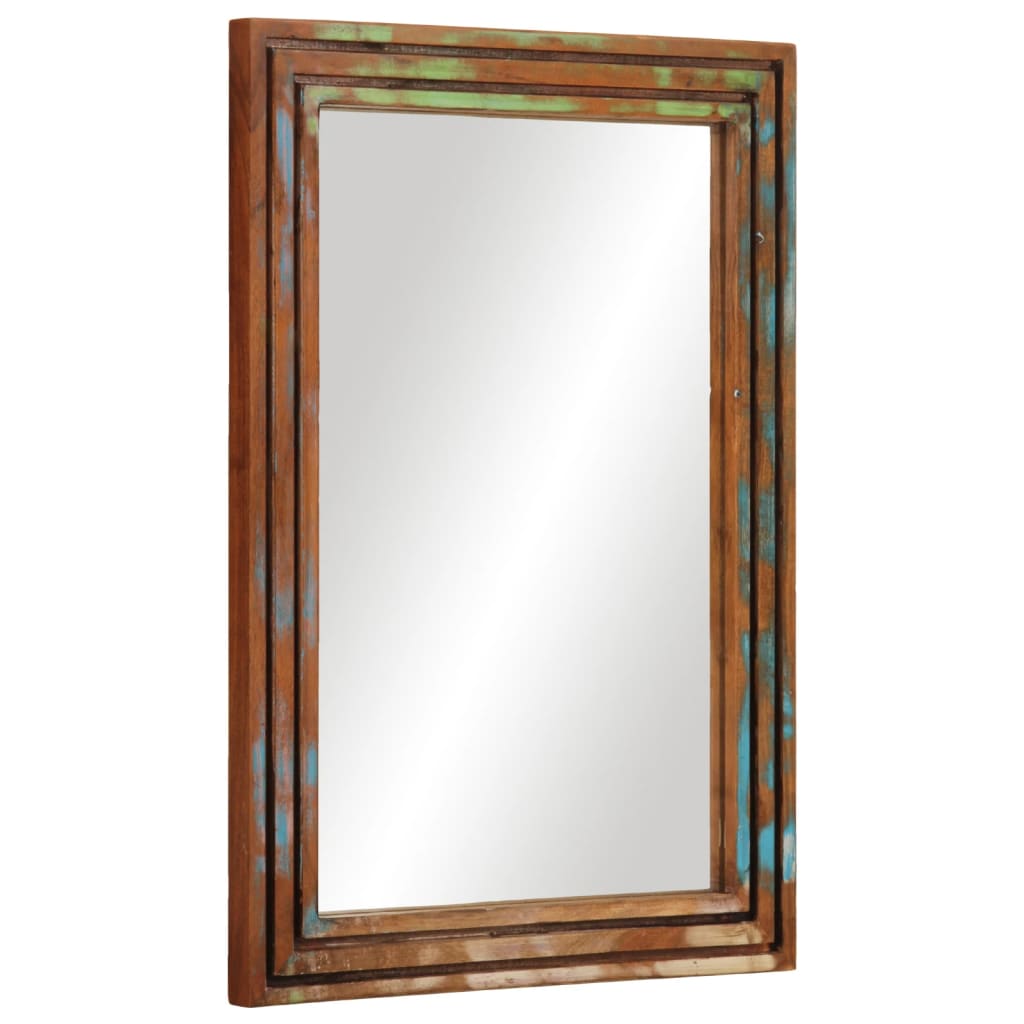 vidaXL Bathroom Mirror 50x70 cm Solid Wood Acacia and Glass 1