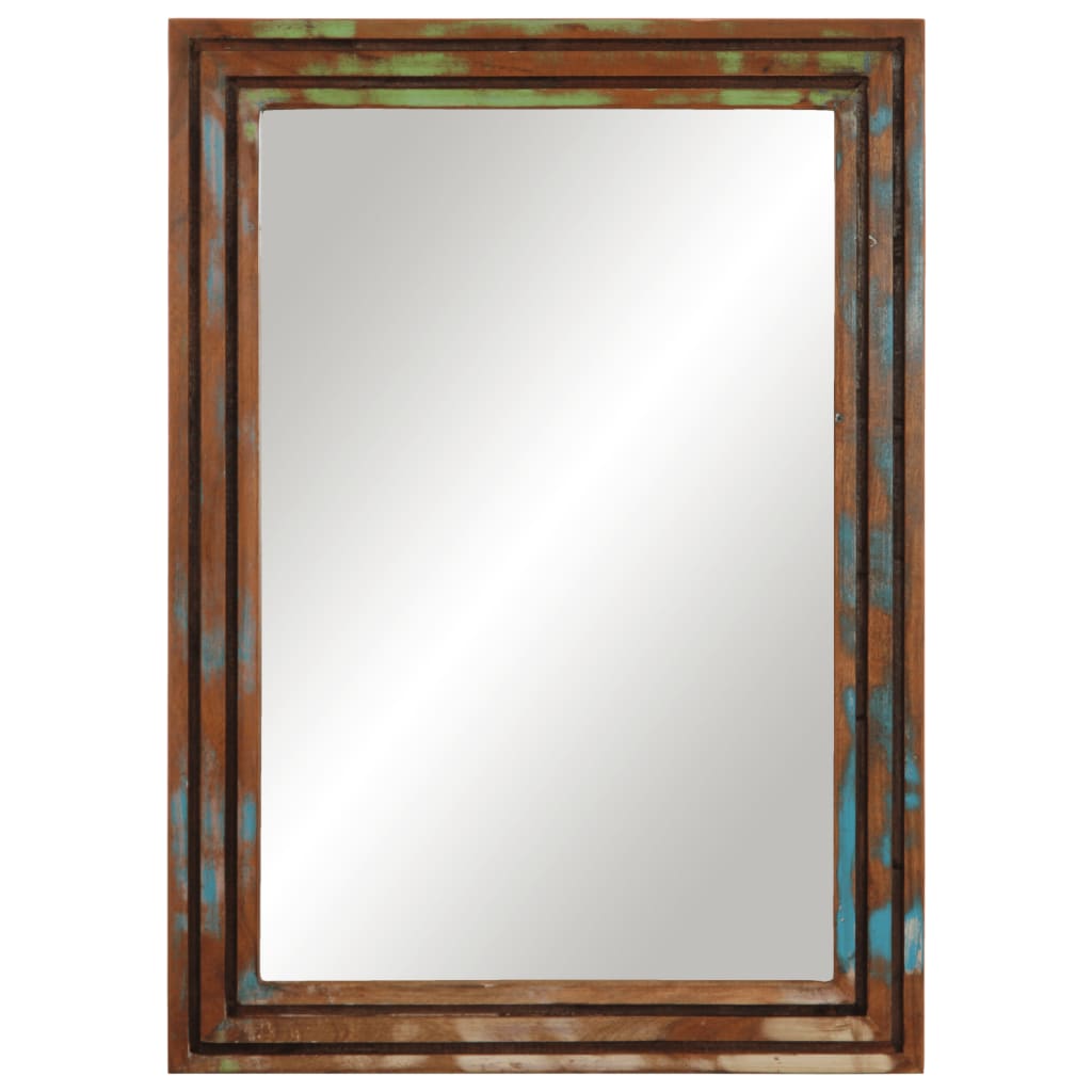 vidaXL Bathroom Mirror 50x70 cm Solid Wood Acacia and Glass 2