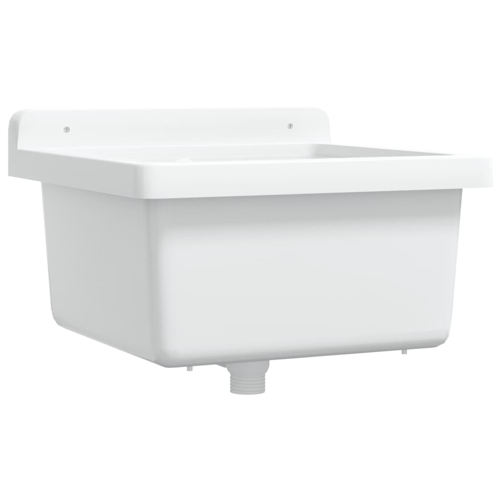 vidaXL Sink Washbasin for Wall Mounting White 40x40x24 cm Resin 2