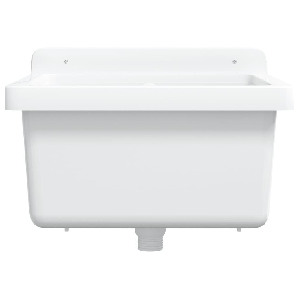 vidaXL Sink Washbasin for Wall Mounting White 40x40x24 cm Resin 4