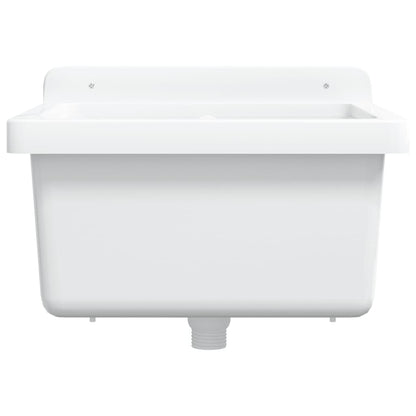 vidaXL Sink Washbasin for Wall Mounting White 40x40x24 cm Resin 4