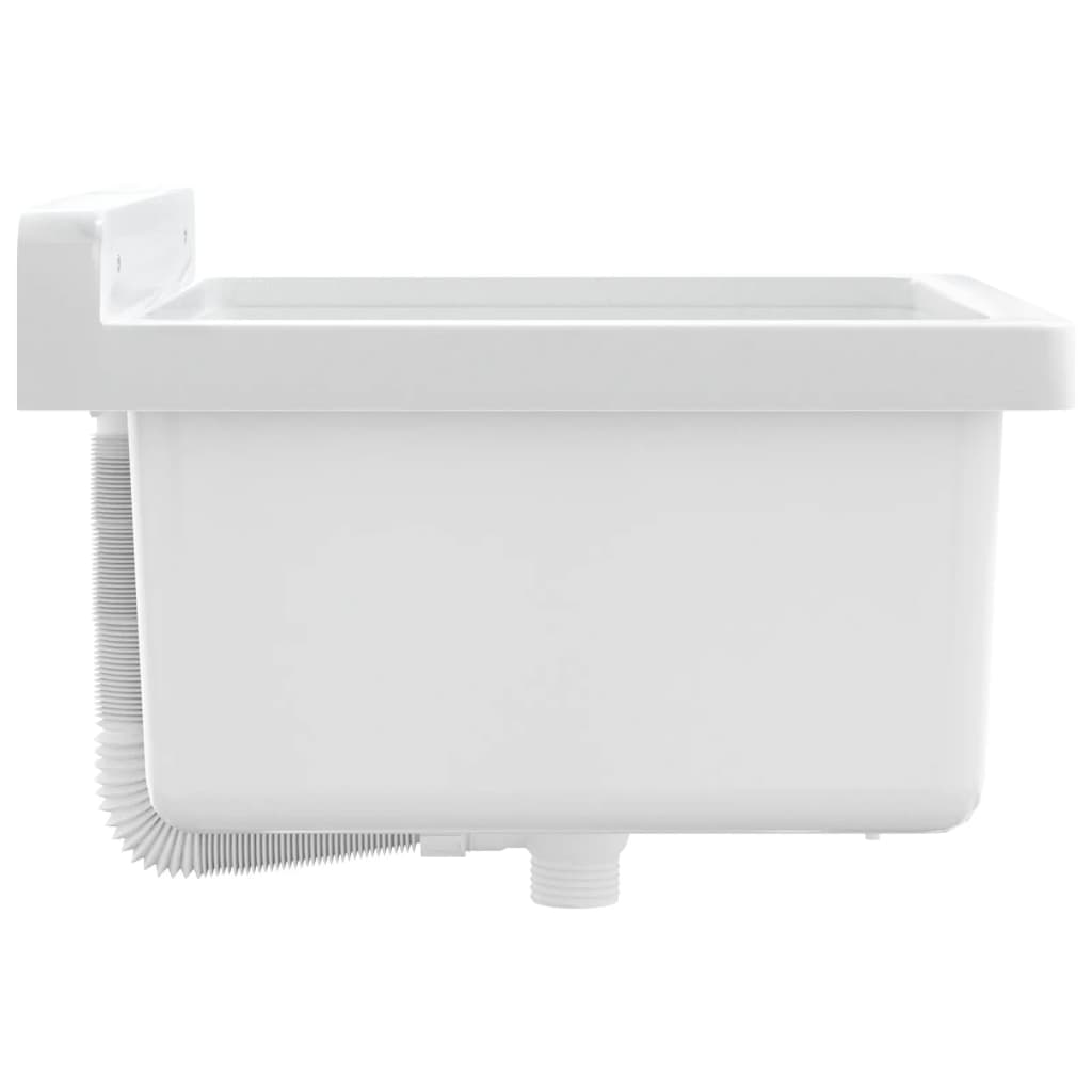vidaXL Sink Washbasin for Wall Mounting White 40x40x24 cm Resin 5
