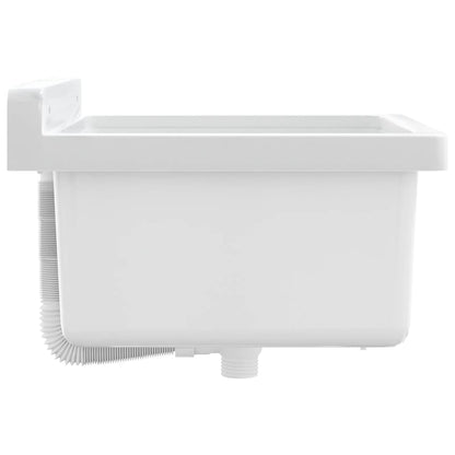 vidaXL Sink Washbasin for Wall Mounting White 40x40x24 cm Resin 5