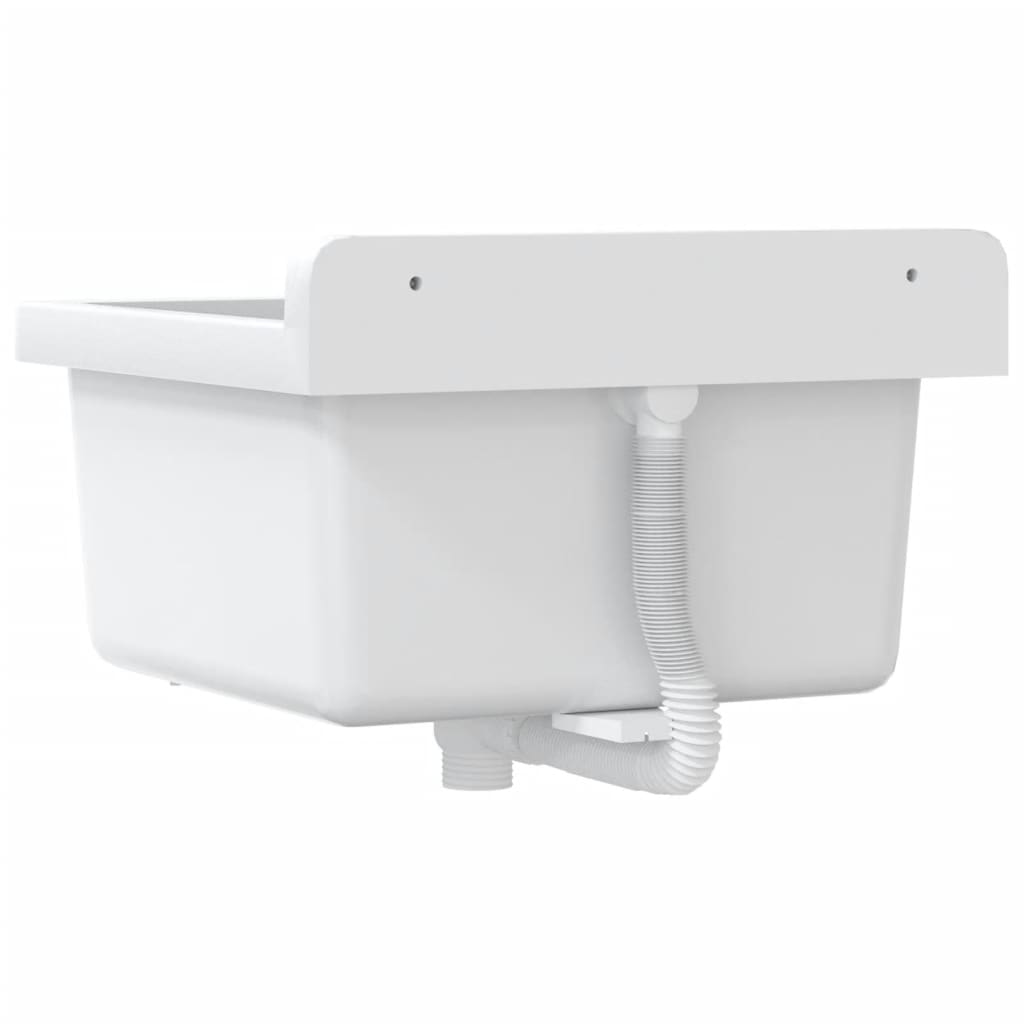 vidaXL Sink Washbasin for Wall Mounting White 40x40x24 cm Resin 6