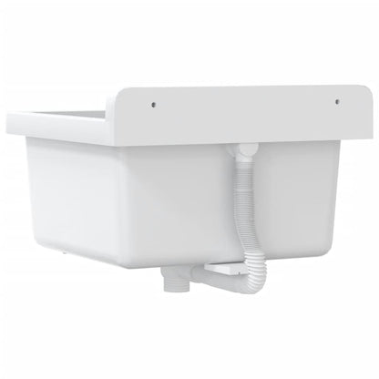 vidaXL Sink Washbasin for Wall Mounting White 40x40x24 cm Resin 6