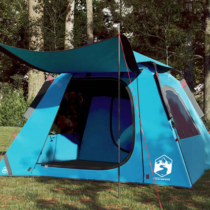vidaXL Camping Tent Dome 4-Person Blue Quick Release 1
