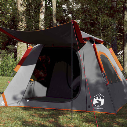 Camping Tent Dome Quick Release Grey and orange 4-person
