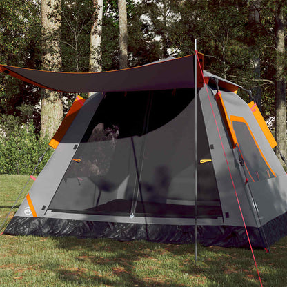 Camping Tent Dome Quick Release Grey and orange 5-person