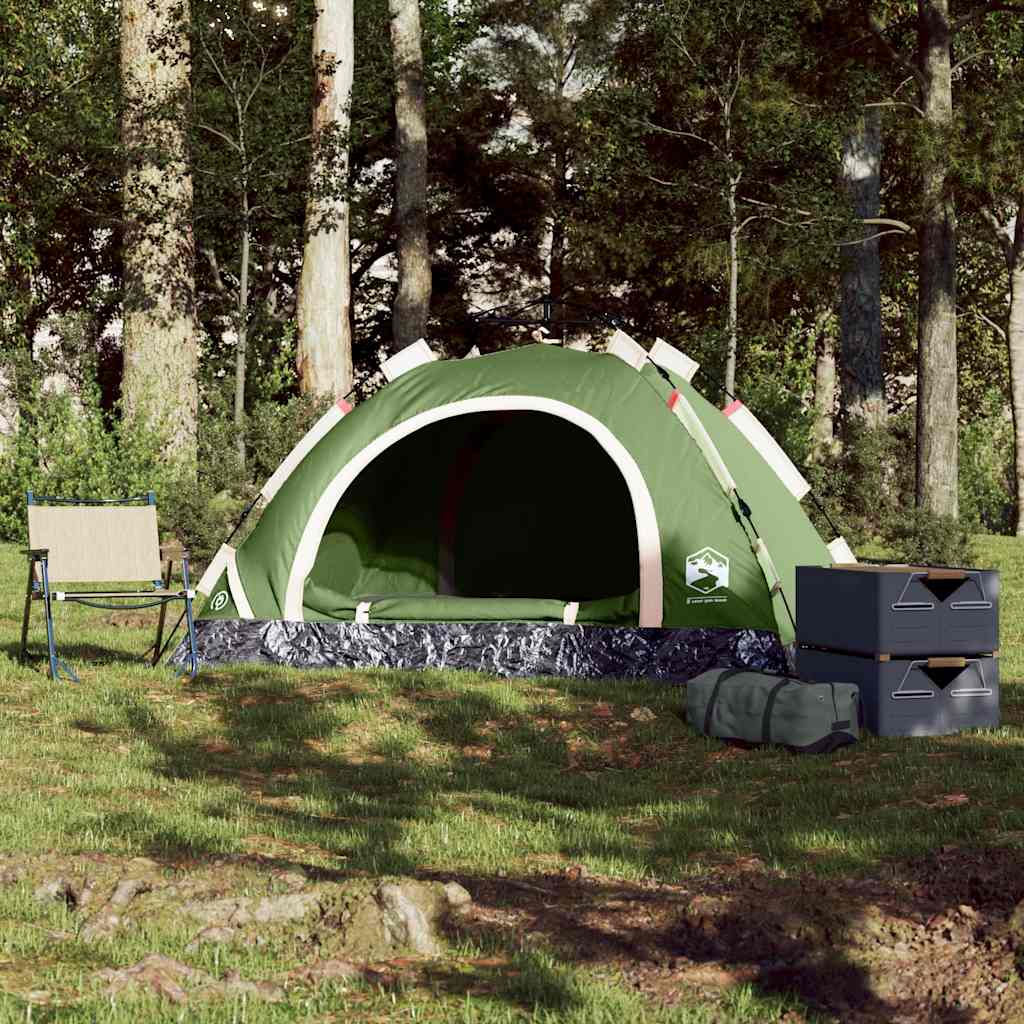 vidaXL Camping Tent 2-Person Green Quick Release 3