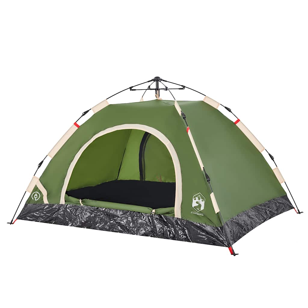 vidaXL Camping Tent 2-Person Green Quick Release 4