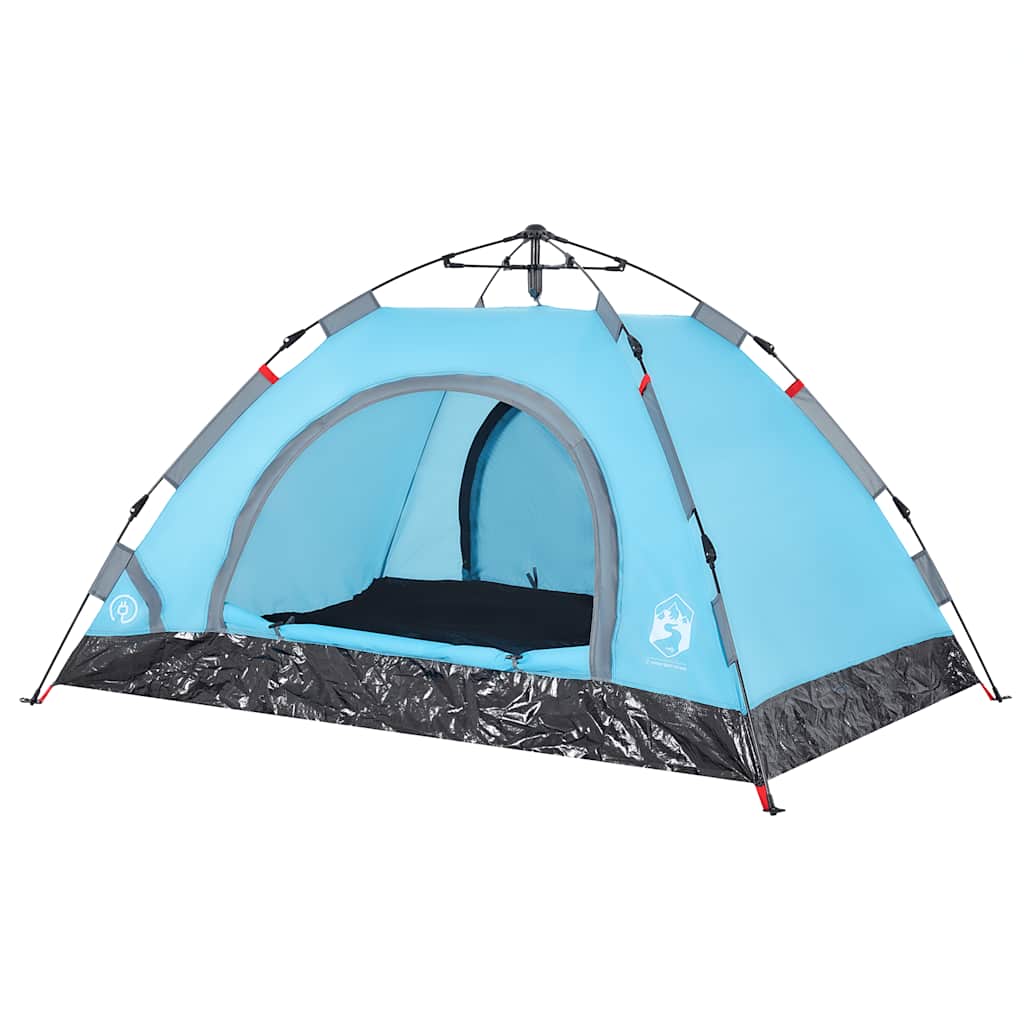 vidaXL Camping Tent 2-Person Blue Quick Release 4