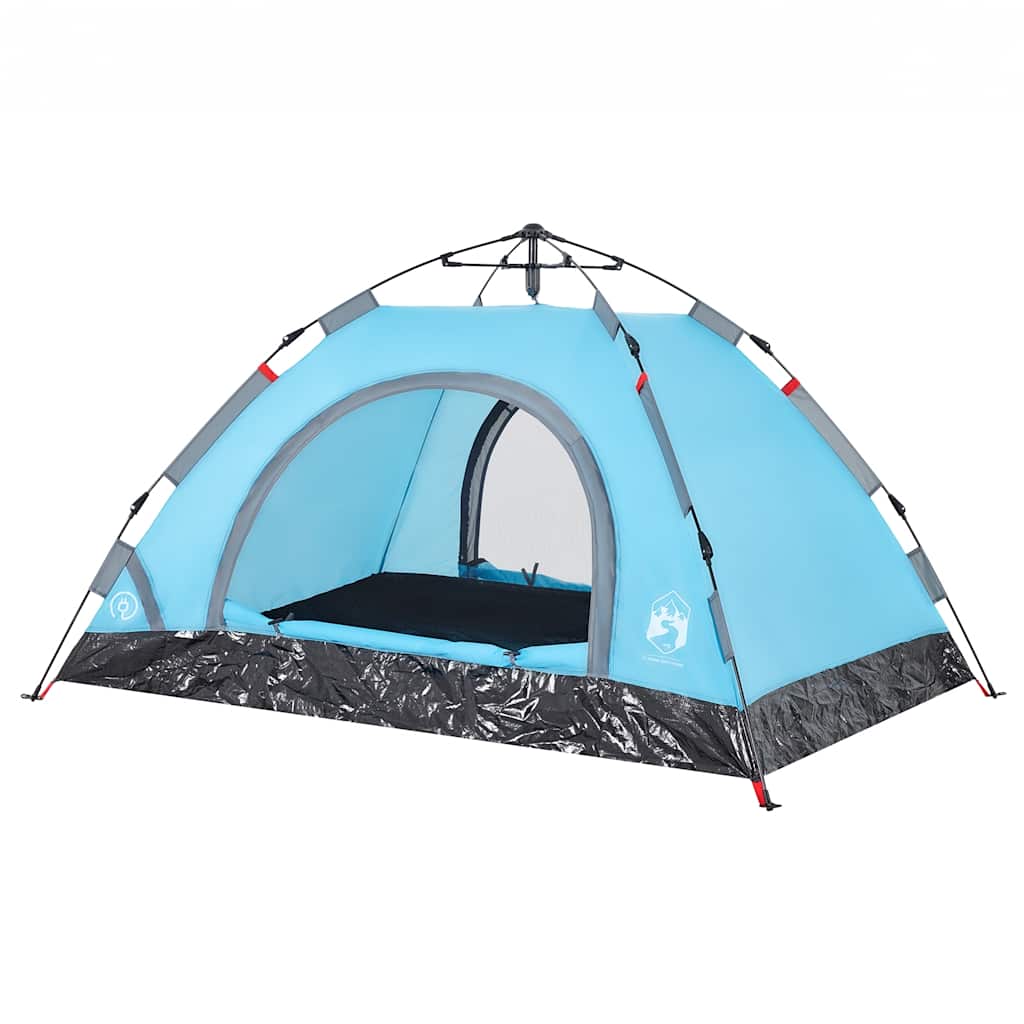 vidaXL Camping Tent 2-Person Blue Quick Release 5