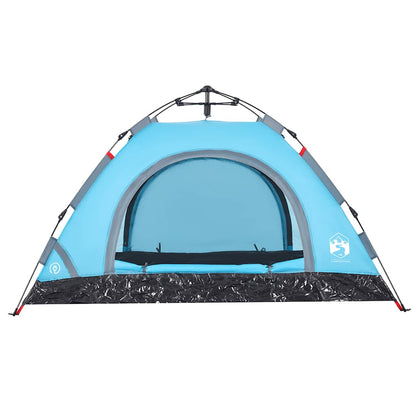 vidaXL Camping Tent 2-Person Blue Quick Release 6