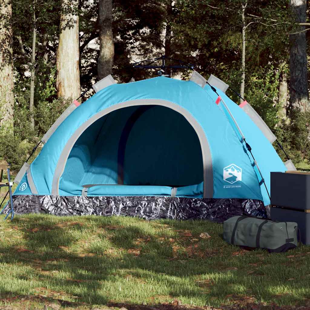 vidaXL Camping Tent 2-Person Blue Quick Release 1