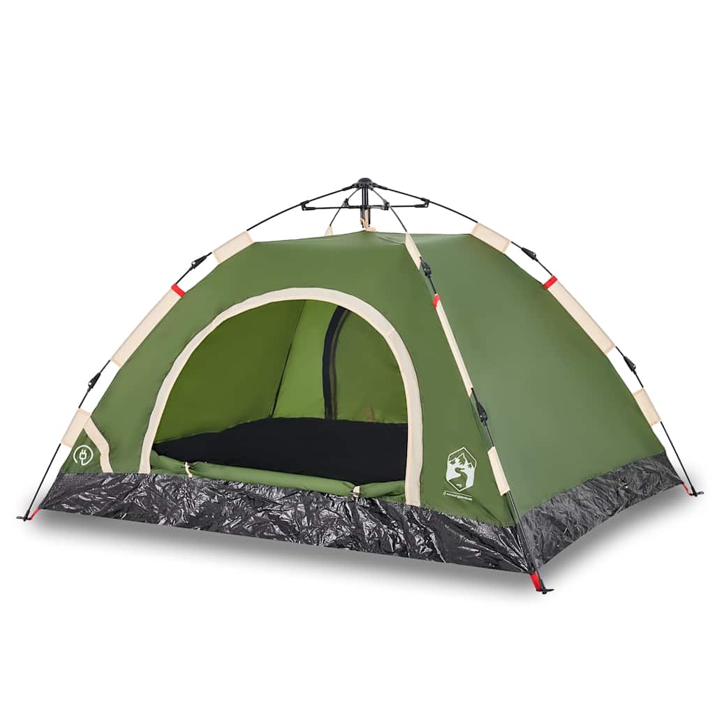 vidaXL Camping Tent 3-Person Green Quick Release 2