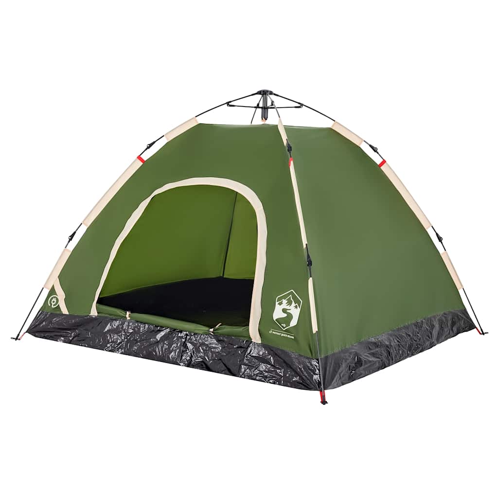 vidaXL Camping Tent 3-Person Green Quick Release 4