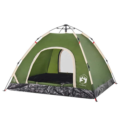 vidaXL Camping Tent 3-Person Green Quick Release 5