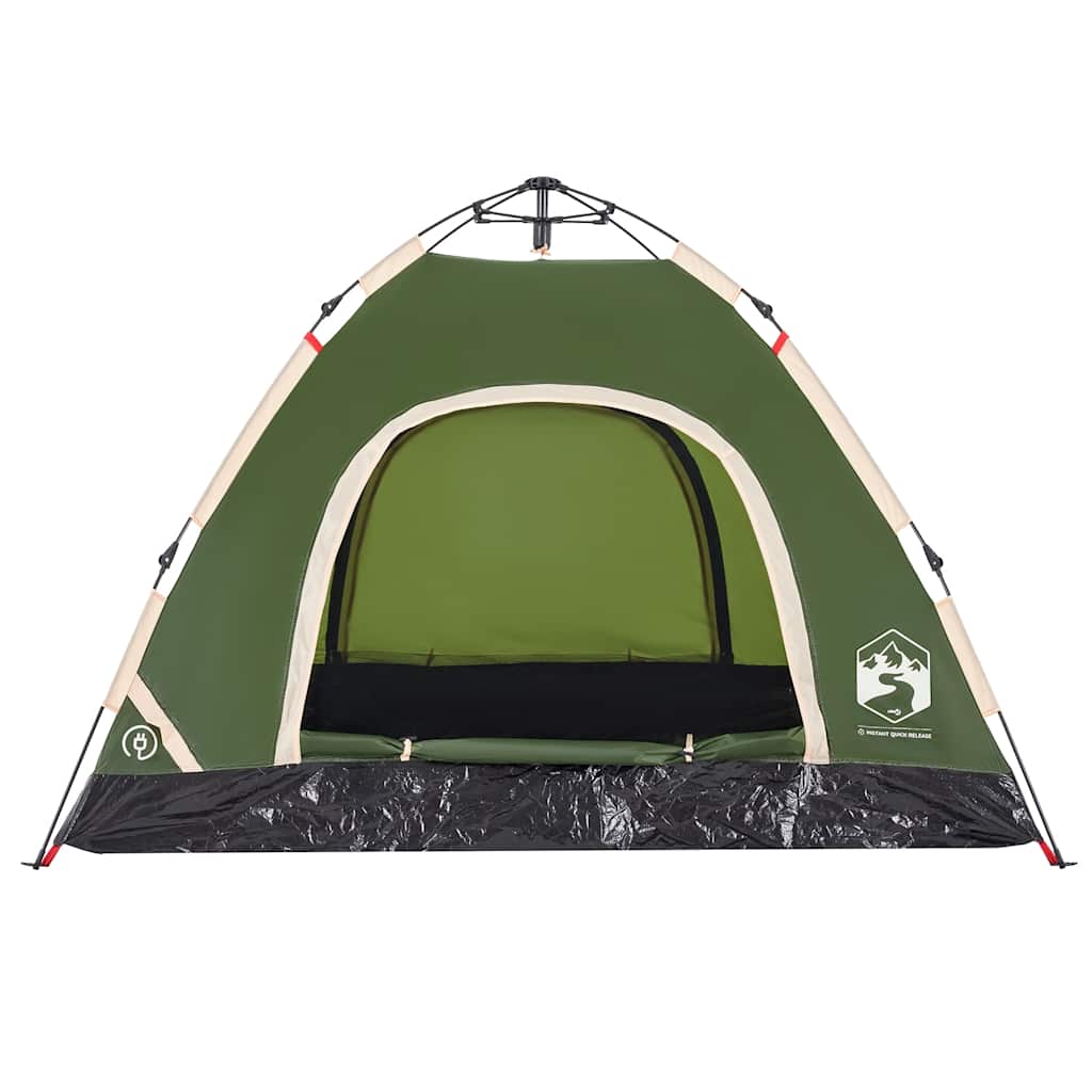 vidaXL Camping Tent 3-Person Green Quick Release 6