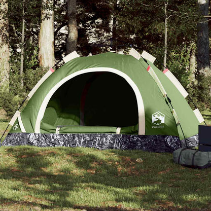 vidaXL Camping Tent 3-Person Green Quick Release 1