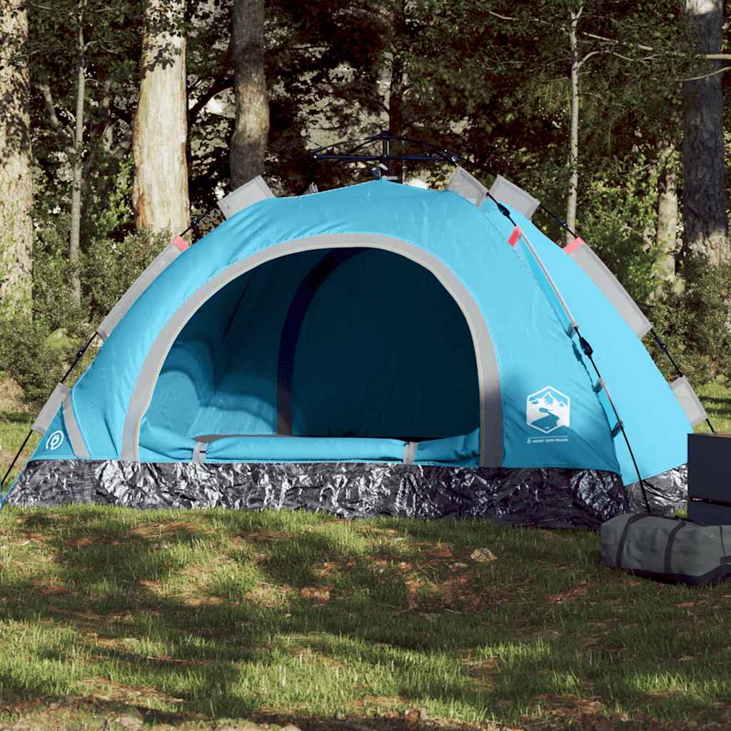 vidaXL Camping Tent 4-Person Blue Quick Release 1