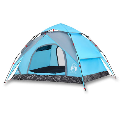 vidaXL Camping Tent Dome 3-Person Blue Quick Release 2