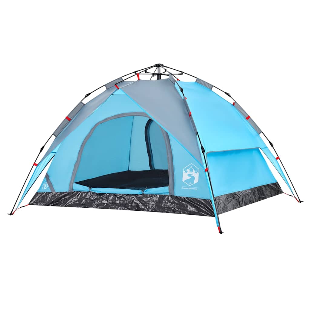 vidaXL Camping Tent Dome 3-Person Blue Quick Release 5