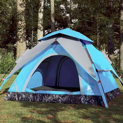 vidaXL Camping Tent Dome 3-Person Blue Quick Release 1