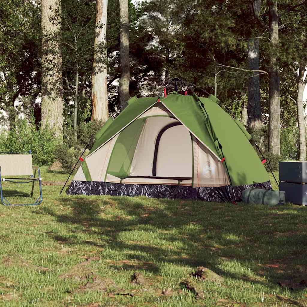 vidaXL Camping Tent Dome 2-Person Green Quick Release 3