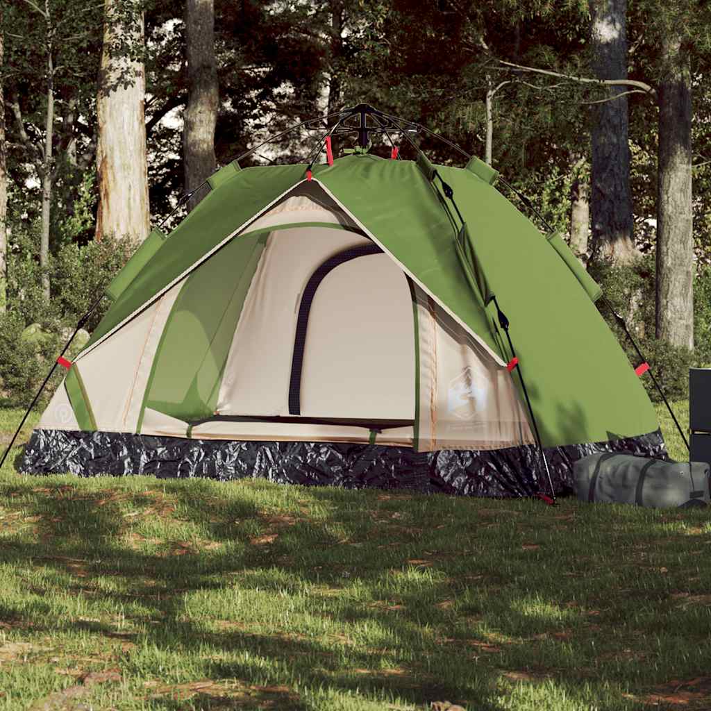 vidaXL Camping Tent Dome 2-Person Green Quick Release 1