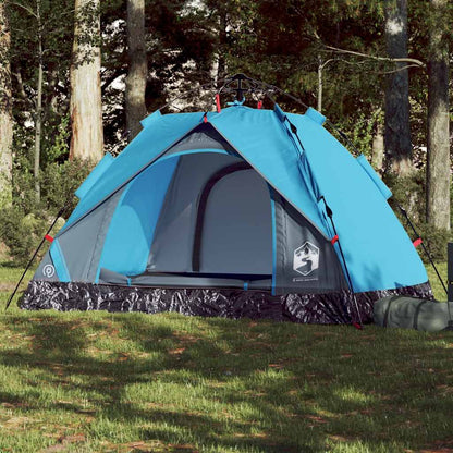 vidaXL Camping Tent Dome 2-Person Blue Quick Release 1