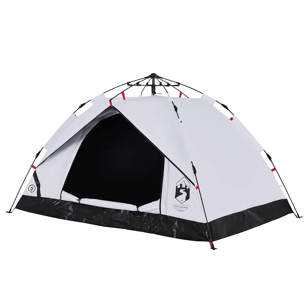 vidaXL Camping Tent Dome 2-Person White Blackout Fabric Quick Release 4