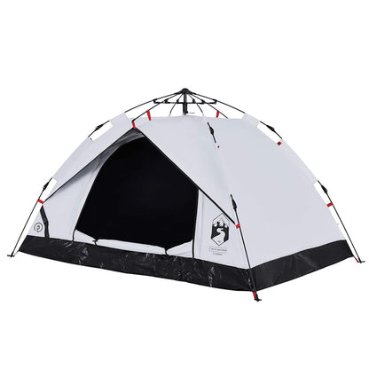 vidaXL Camping Tent Dome 2-Person White Blackout Fabric Quick Release 4