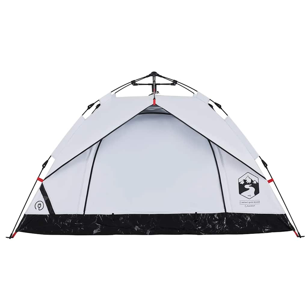 vidaXL Camping Tent Dome 2-Person White Blackout Fabric Quick Release 5
