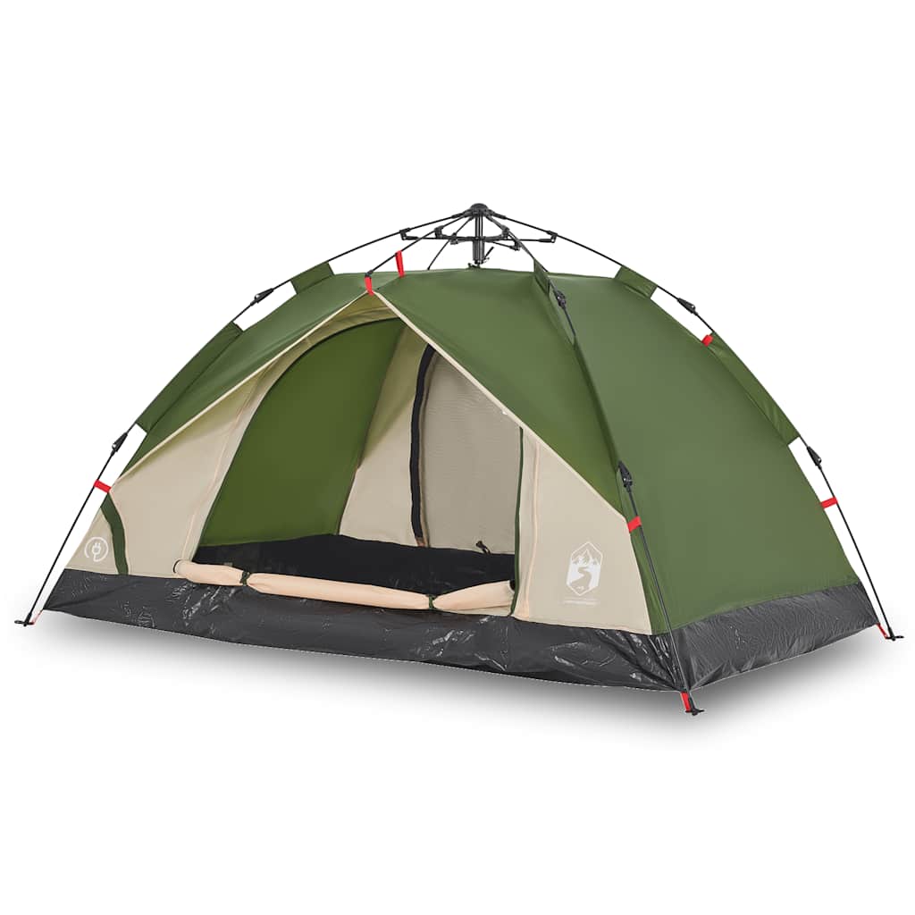 vidaXL Camping Tent Dome 3-Person Green Quick Release 2
