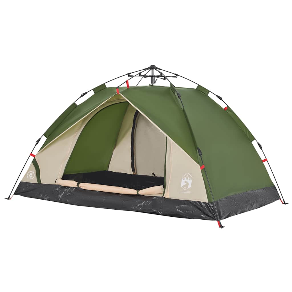 vidaXL Camping Tent Dome 3-Person Green Quick Release 4