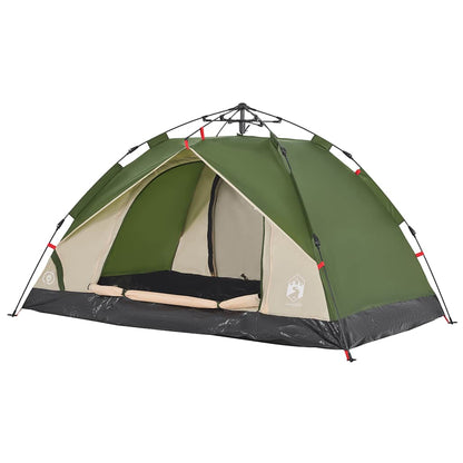 vidaXL Camping Tent Dome 3-Person Green Quick Release 4