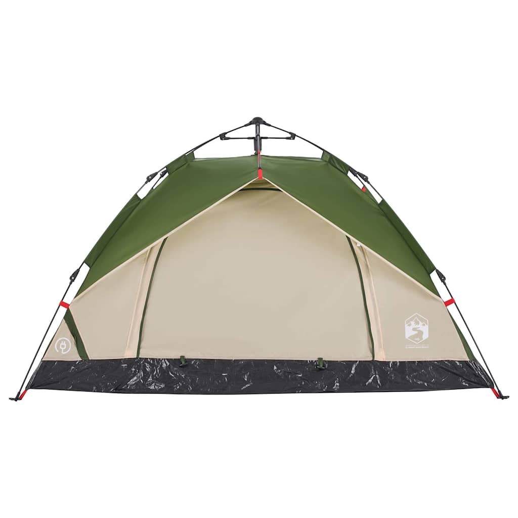 vidaXL Camping Tent Dome 3-Person Green Quick Release 5