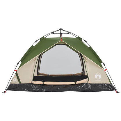 vidaXL Camping Tent Dome 3-Person Green Quick Release 6