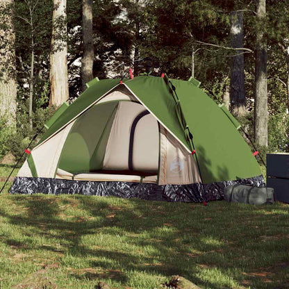 vidaXL Camping Tent Dome 3-Person Green Quick Release 1