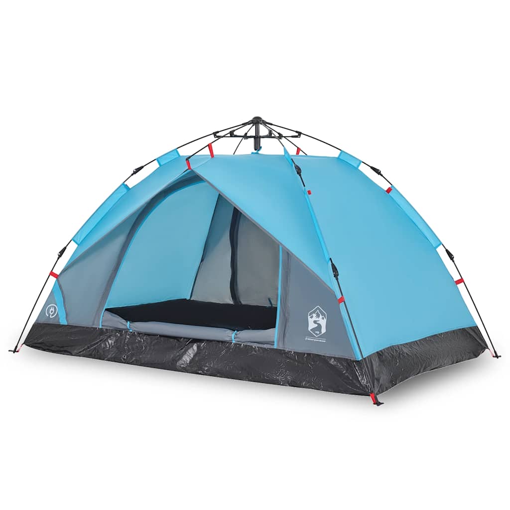 vidaXL Camping Tent Dome 3-Person Blue Quick Release 2