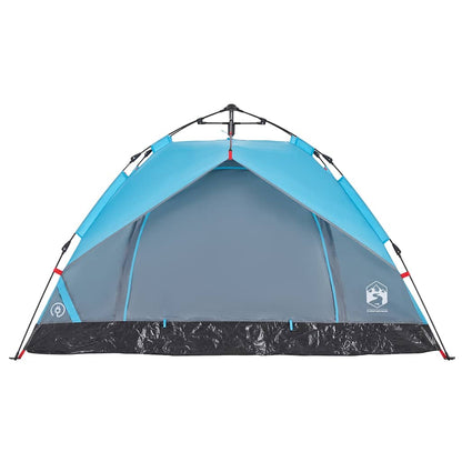 vidaXL Camping Tent Dome 3-Person Blue Quick Release 5